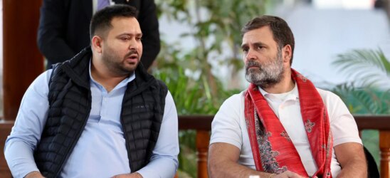 Tejashwi Yadav alleges poll rigging on return to Patna