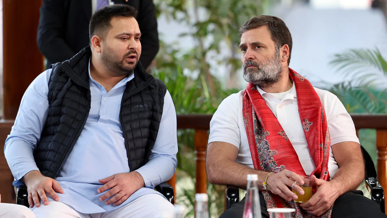 Tejashwi Yadav alleges poll rigging on return to Patna